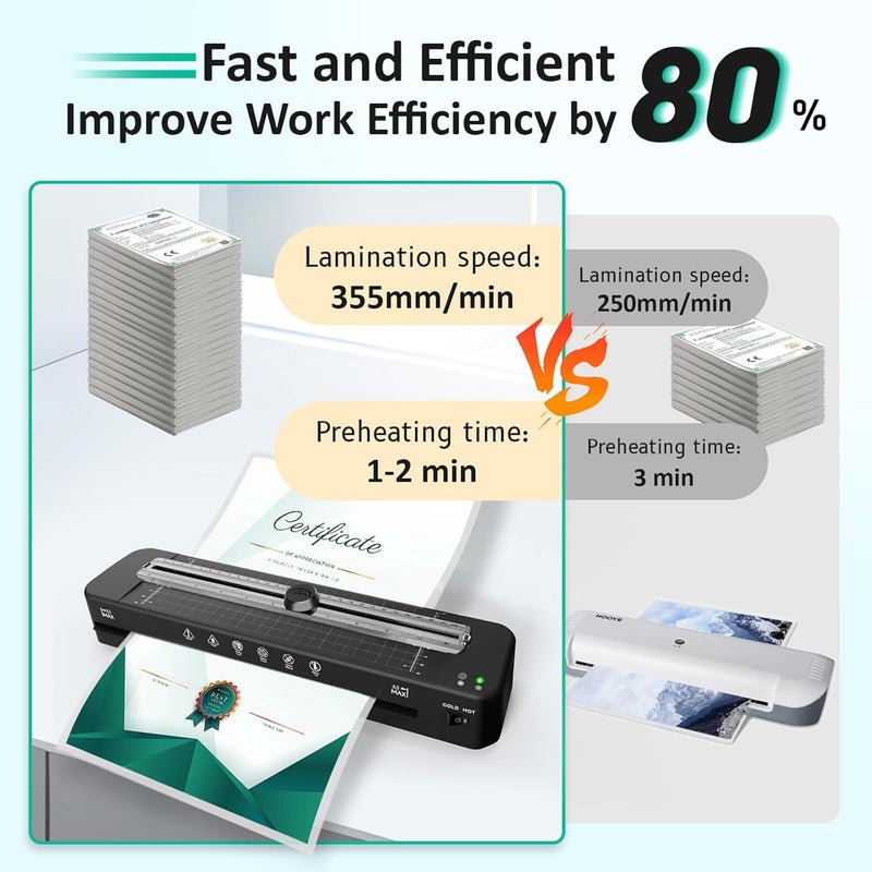 Raycial 13 Inch Laminator Machine - 11x17 Laminator with 50 Sheets, Cold & Thermal, Built-in Paper Cutter & Corner Rounder, A3 Laminating Machine for Classroom Home School - Image 2